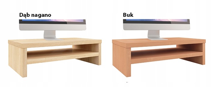 Podstawka pod monitor Na Wymiar z półką Dąb Sonoma niewidoczny montaż