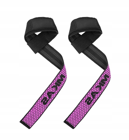 Paski treningowe uchwyty do Martwego Ciągu MKAS 2x sztuki różowe