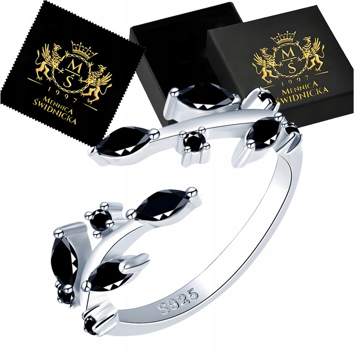 Pierścionek Srebrny pr. 925 z Cyrkoniami Regulowany Uniwersalny Rozmiar