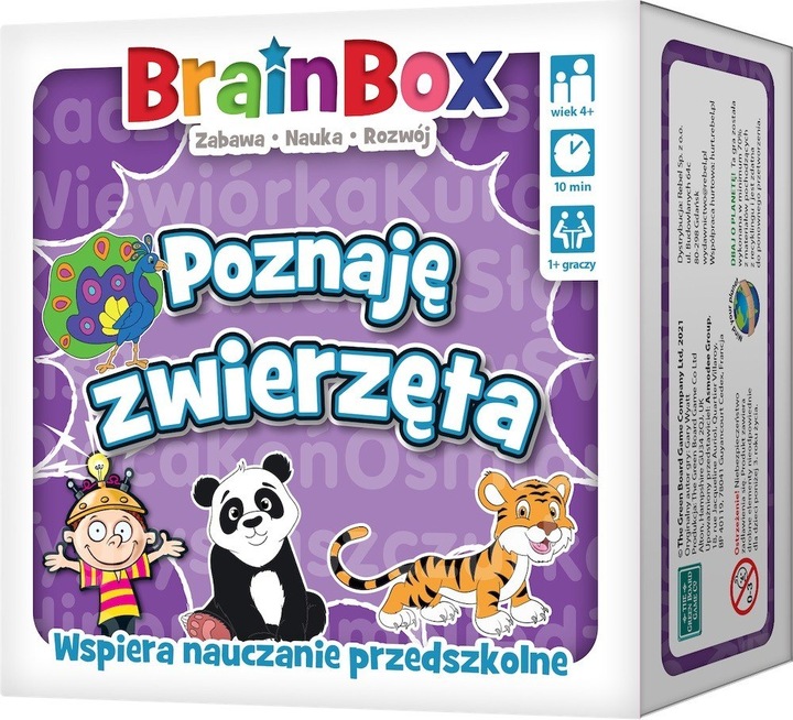 Gra edukacyjna dla przedszkolaka BRAINBOX ZWIERZĘTA Prezent dla 4-5-6 latki