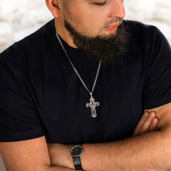 Krzyżyk srebrny męski duży 15g 7cm srebro 925 krzyż srebrny dla faceta