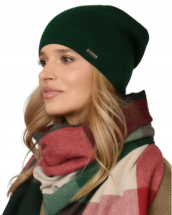 Damska CZAPKA jesienna modny styl podpinana POLSKI PRODUCENT zimowa UNI V3