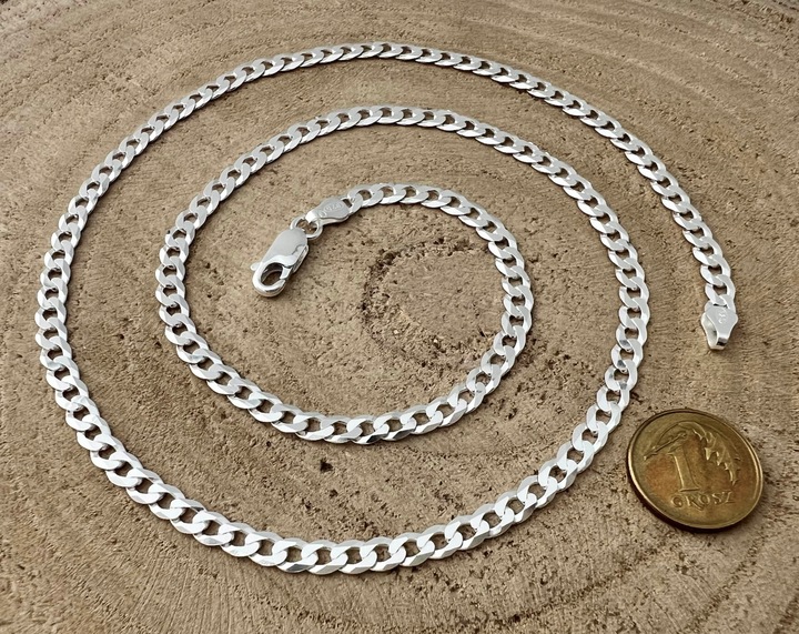 SREBRNY MĘSKI OKAZAŁY ŁAŃCUSZEK PANCERKA 045/55cm DLA NIEGO SREBRO 925