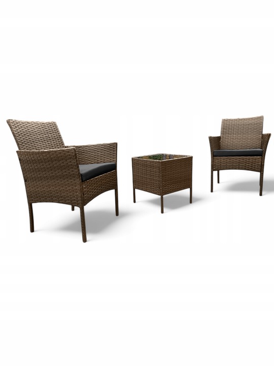 ZESTAW MEBLI OGRODOWYCH NM04 MTG MEBLE OGRODOWE TECHNORATTAN BRĄZ JASNY