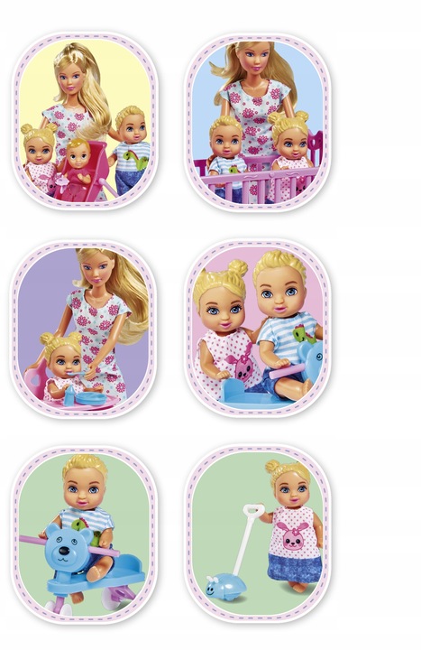 STEFFI DUŻY ZESTAW DZIECIĘCY POKÓJ LALKA BOBASY + WÓZEK ŁÓŻECZKO DLA LALEK