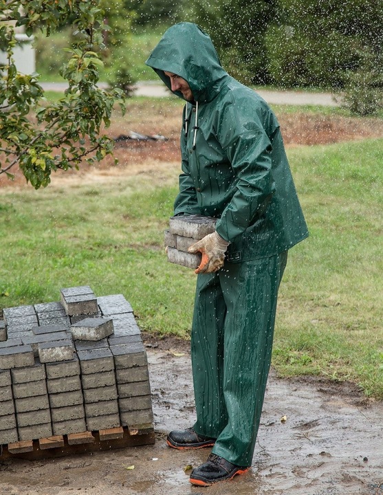UBRANIE przeciwdeszczowe KOMPLET roboczy WODOODPORNY spodnie KURTKA bhp S