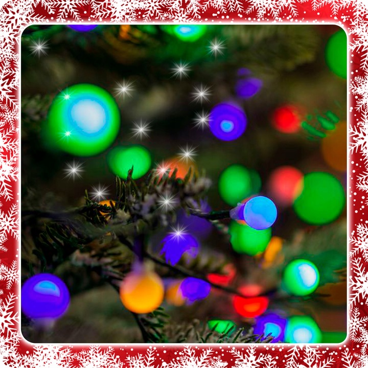 LAMPKI CHOINKOWE KULKI 200LED ZEWNĘTRZNE WEWNĘTRZNE MULTIKOLOR MAT BAJKOWE