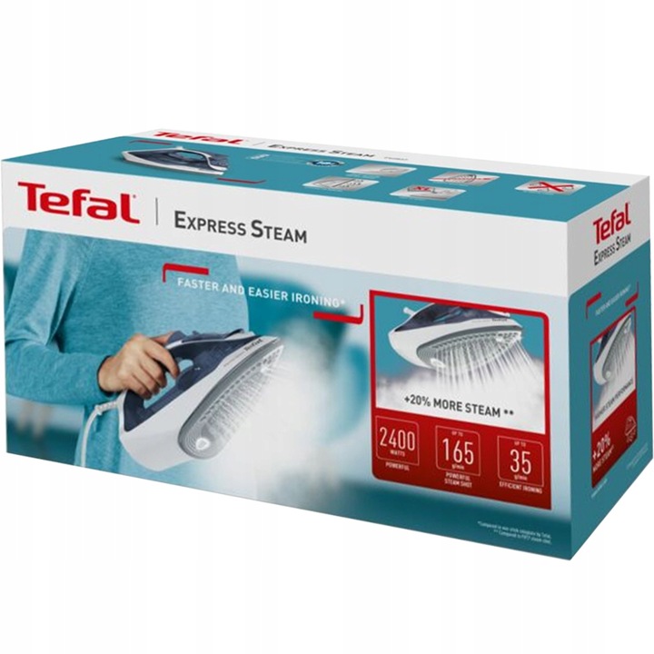 ŻELAZKO TEFAL FV2837E0 CERAMICZNA STOPA BLOKADA KAPANIA FUNKCJA PARY
