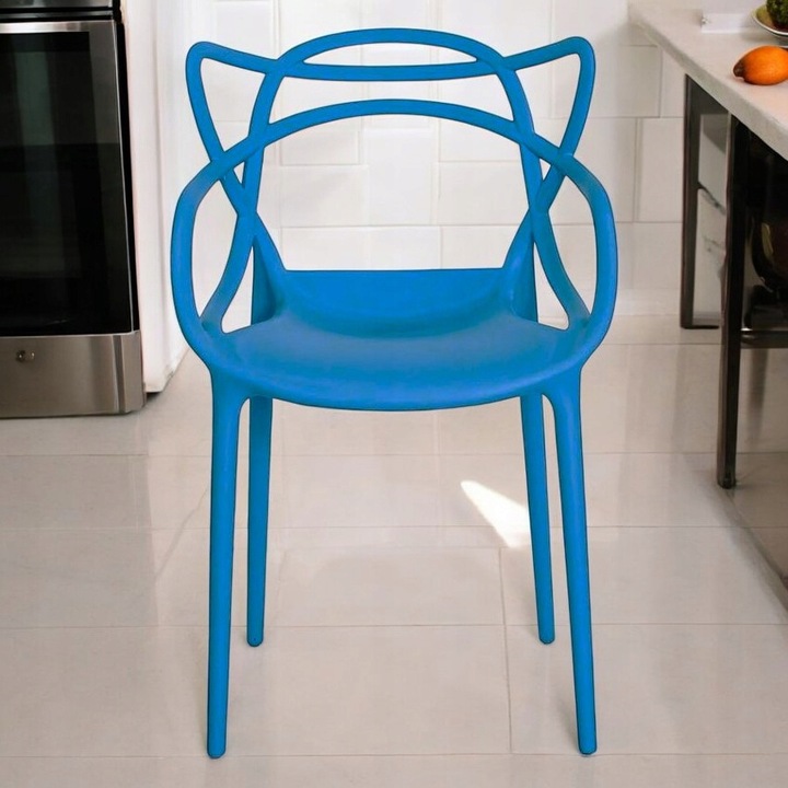 Krzesło Ogrodowe Tarasowe Duże Wygodne Mocne Niebieskie Na Działkę Balkon