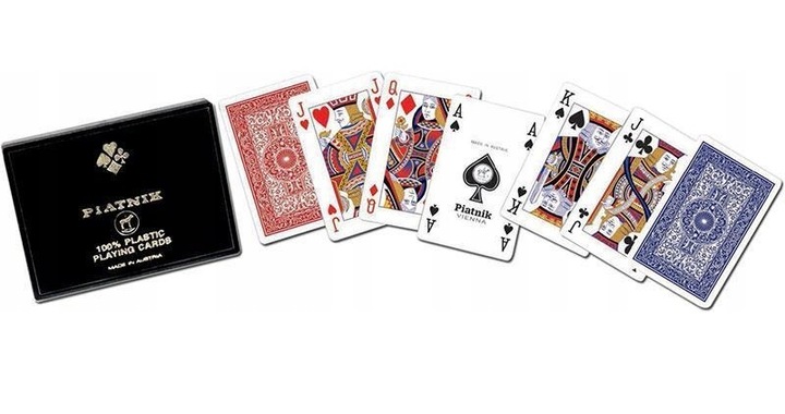 2 X KARTY DO GRY 100% PLASTIK PIATNIK SUPER JAKOŚĆ