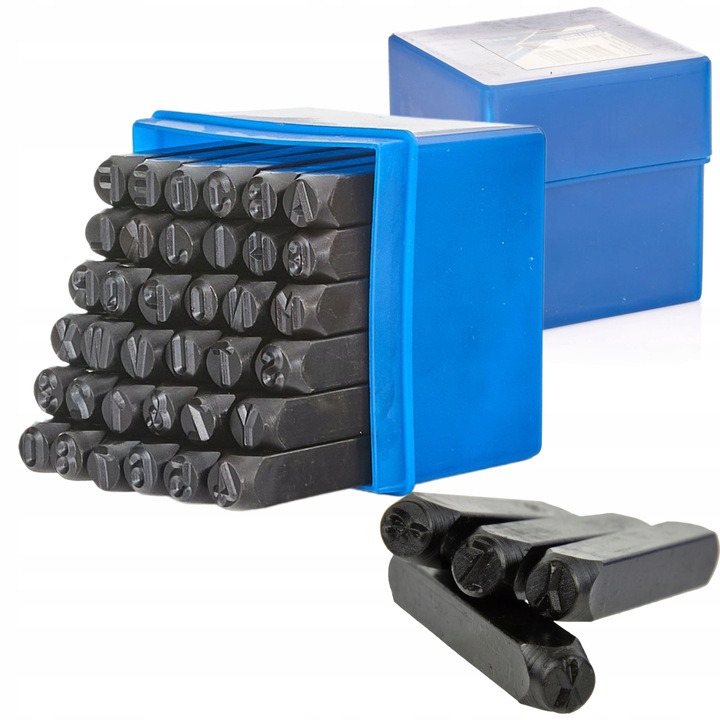 GEKO NUMERATORY WYBIJAKI ZNACZNIKI LITERY CYFRY STEMPLE 8MM 36 ELEMENTÓW