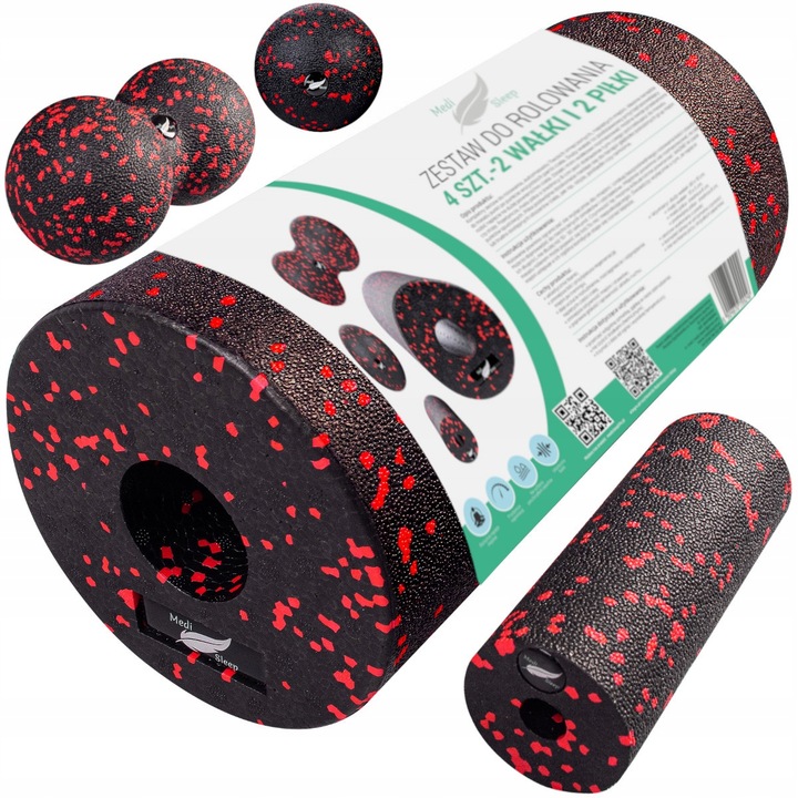 ROLLER ZESTAW EPP PIANKOWY WAŁEK + PIŁKA + DUOBALL DO MASAŻU 4szt