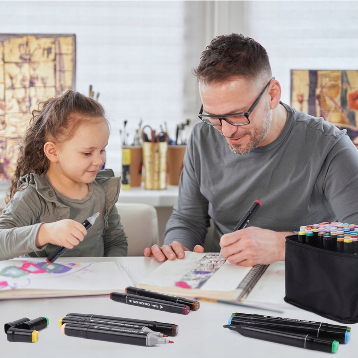 MARKERY ALKOHOLOWE DWUSTRONNE FLAMASTRY MAZAKI PISAKI 262 KOLORY DLA DZIECI