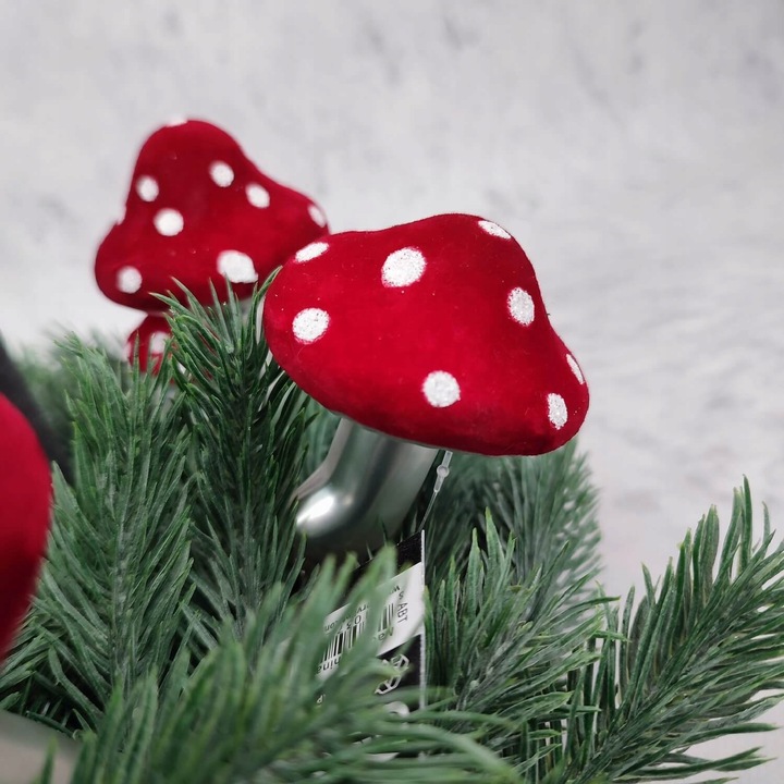 Grzybki muchomorki bombki na klipsie bombka muchomorek komplet 12 szt.