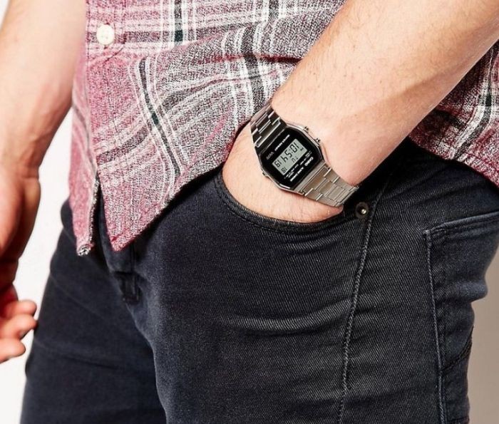 ORYGINALNY ZEGAREK VINTAGE CASIO A158WEA-1EF RETRO SPORT DIGITAL LED + BOX