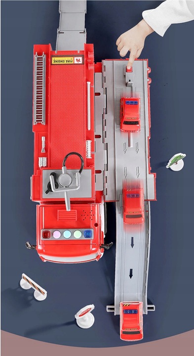 DUŻY WÓZ STRAŻACKI NA WODĘ STRAŻ POŻARNA DZWIĘKI