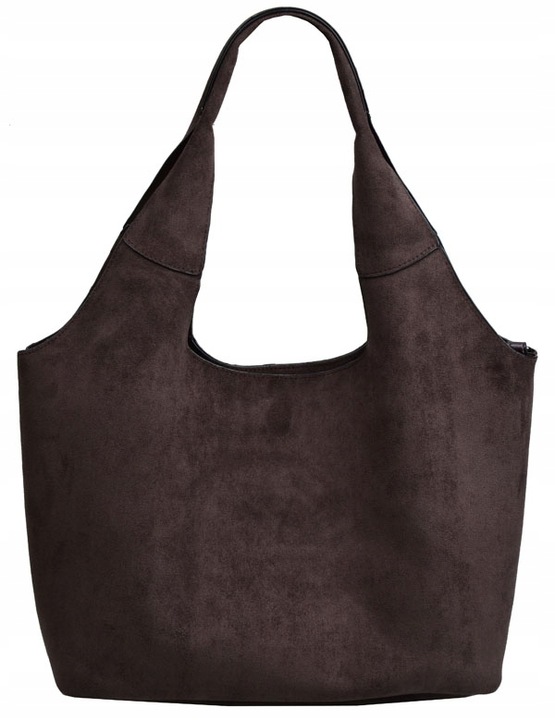 DELAURE TOREBKA damska SHOPPER A4 CASUAL ZAMSZ ciemna czekolada