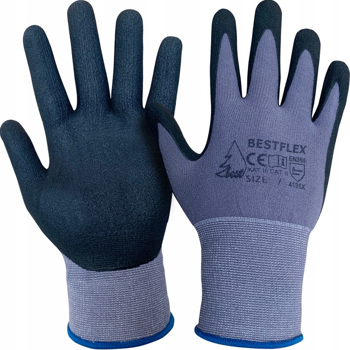 12 par rękawice rękawiczki robocze BEST FLEX spieniony NITRYL FOAM 10 - XL