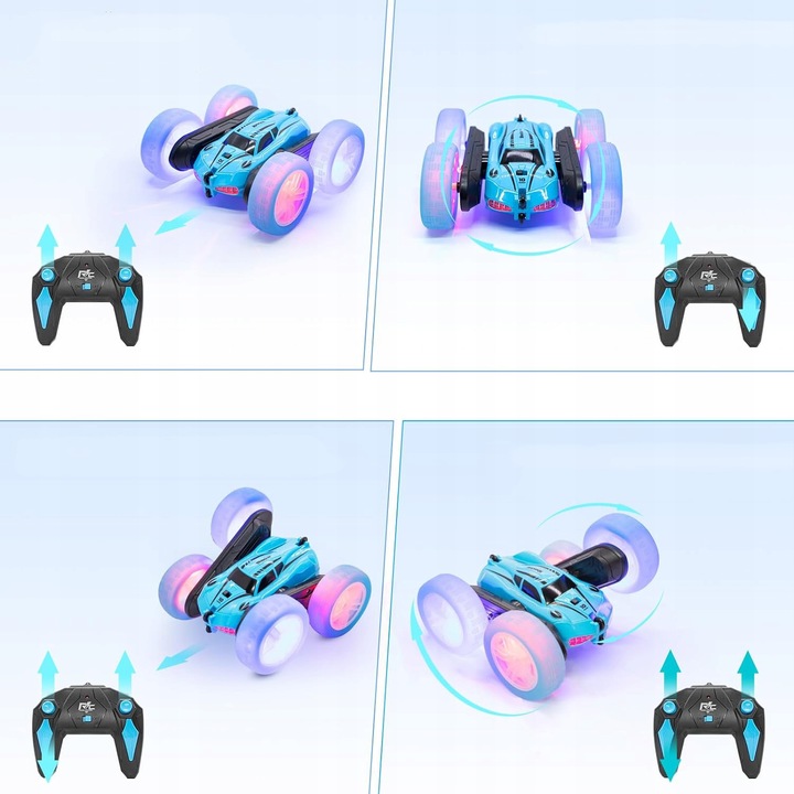 AUTO TWISTER TAŃCZĄCY SAMOCHÓD AKROBATA KASKADER 4WD Z LED Z PILOT Z AKU