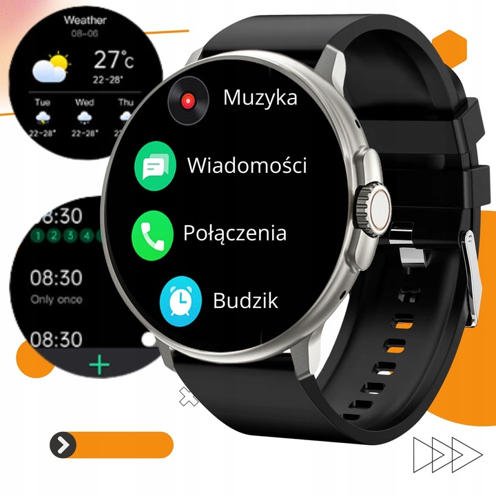 Zegarek męski SMARTWATCH Rubicon ROZMOWY KROKI SMS Sportowy MENU PL