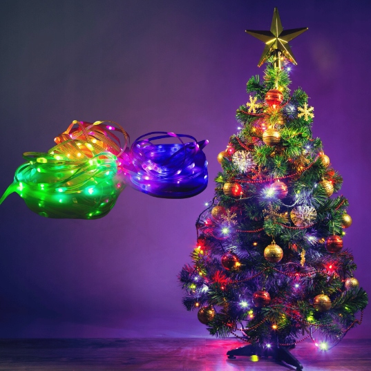 Magiczne lampki Choinkowe RGB USB IP65 200 led 10m Pilot Aplikacja DC 5V