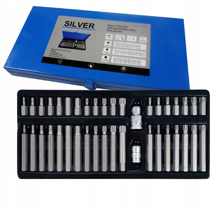 ZESTAW BITÓW KLUCZY IMBUS SPLINE TORX 40 el BITY