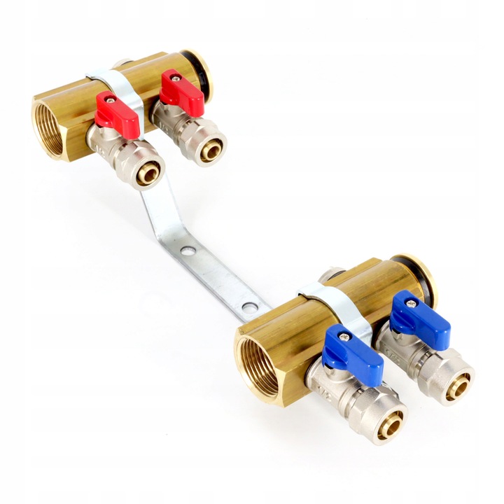 Rozdzielacz C.O. 2 obwodów zaworki PEX odpowietrzniki DO GRZEJNIKÓW