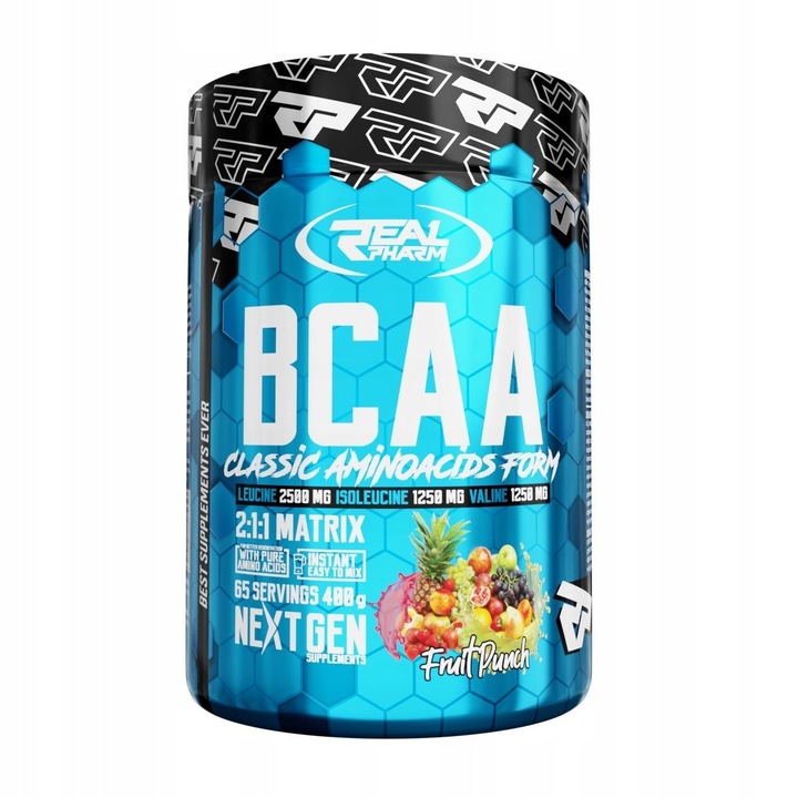 AMINOKWASY w proszku BCAA regeneracja Real Pharm BCAA instant CYTRYNA 400g