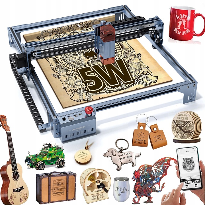 Nowa grawerka wycinarka laserowa ATOMSTACK A5 V2 400x400mm