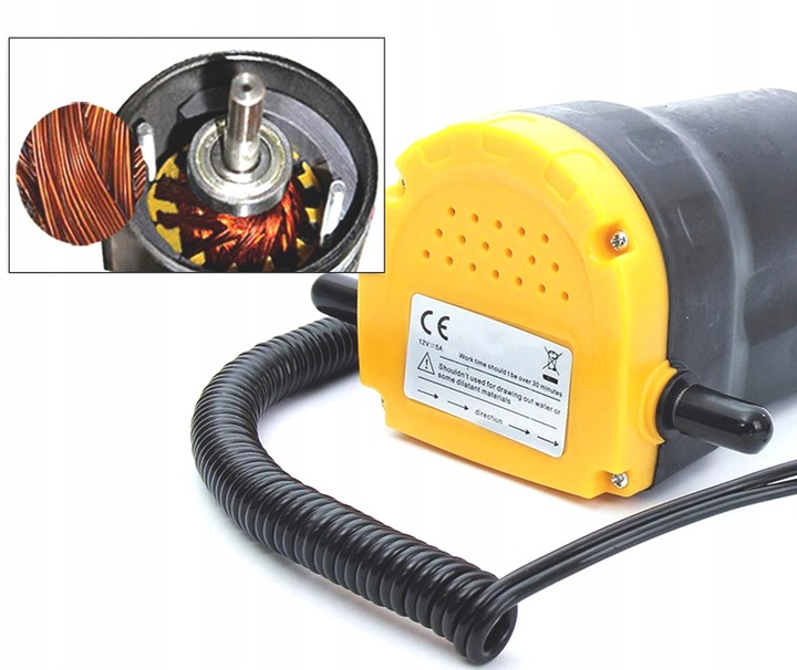 POMPA POMPKA DO SPUSZCZANIA PALIWA ROPY OLEJU 130W 12V 5L/MIN