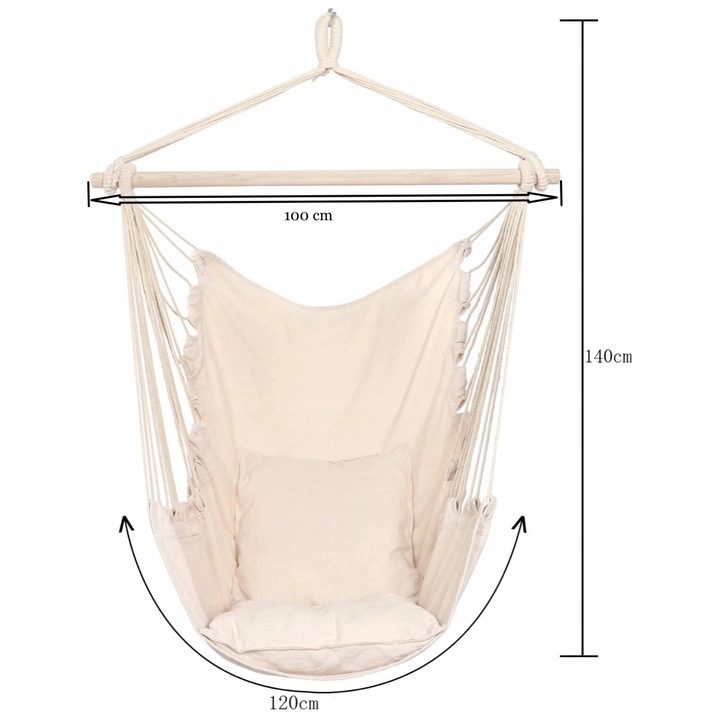 Ciemno szary Antracyt hamak brazylijski kokon huśtawka ogrodowa poduszki