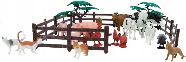 FARMA FIGURKI ZWIERZĘTA DOMOWE ZESTAW W POJEMNIKU 40 ELEMENTÓW BOLEY