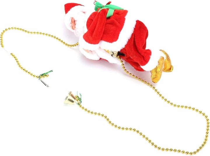 MIKOŁAJ PNĄCY SIĘ NA LINIE 100cm WSPINAJĄCY SIĘ MIKOŁAJ MELODIE ŚWIATEŁKA