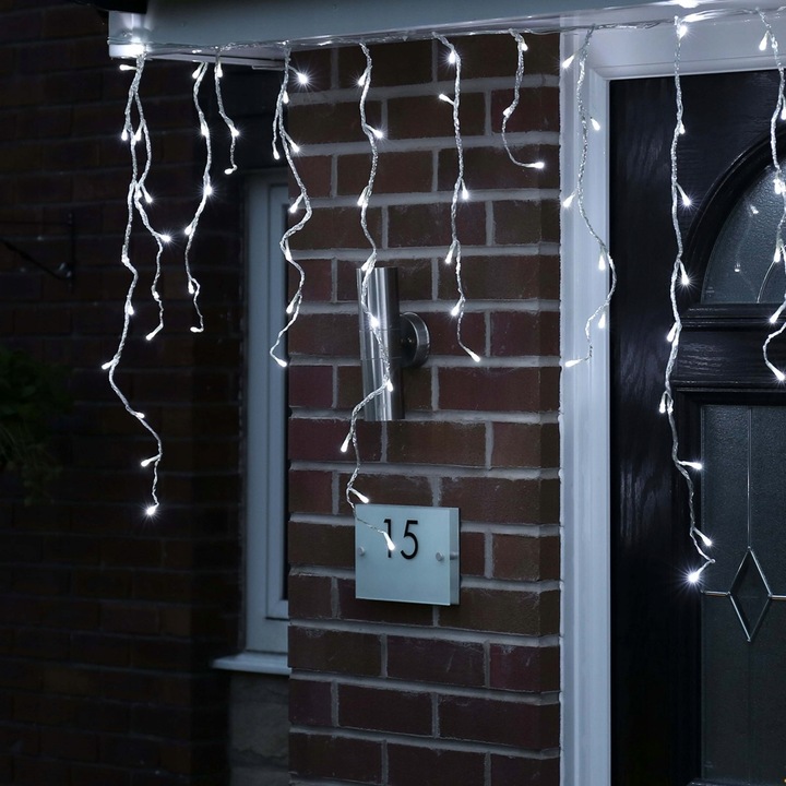 SOPLE ZEWNĘTRZNE 100 LED LAMPKI+FLASH ZIMNE IP44