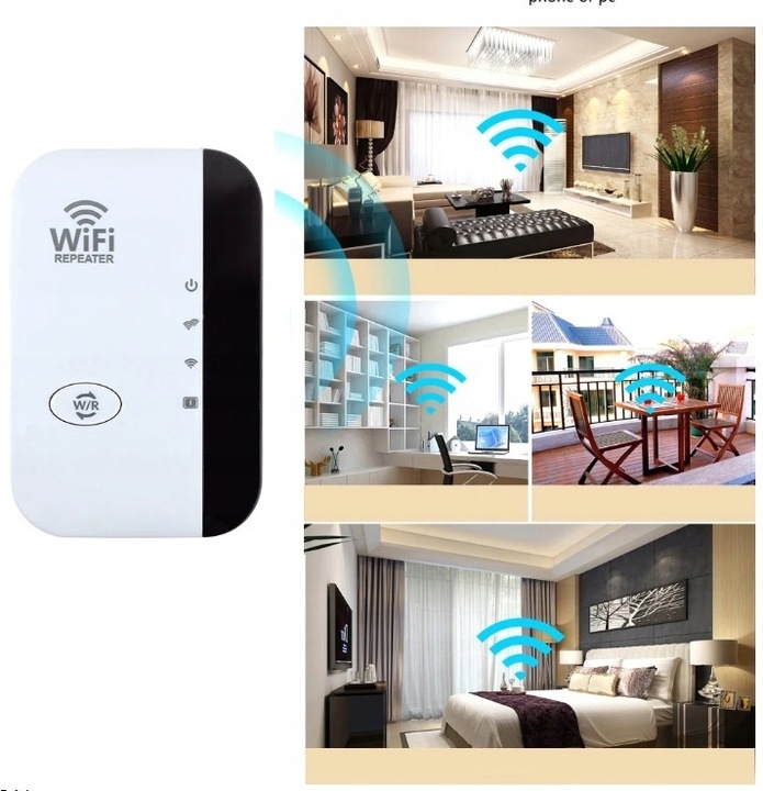 Wzmacniacz sygnału Wi-FI Mocny Repeater Access Point Router 300 Mb/s 2.4GHz