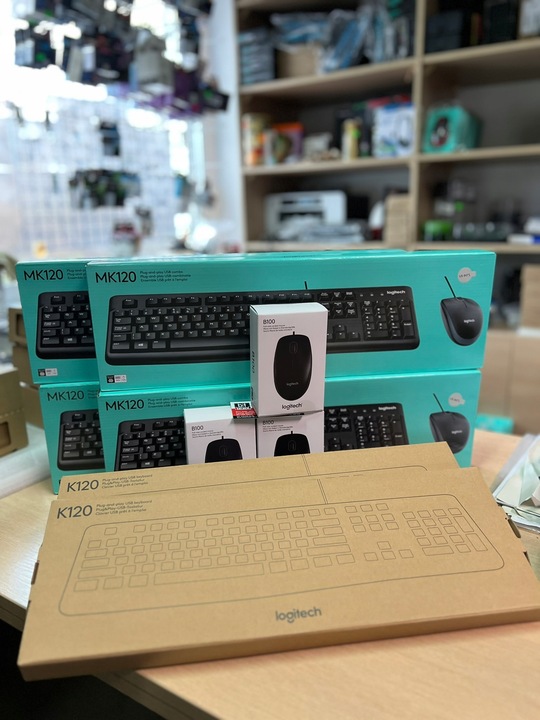 Zestaw Logitech MK120 USB klawiatura K120 mysz B100 przewodowa komputera