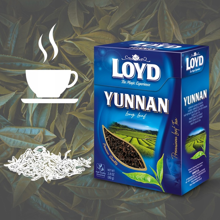 Chińska Herbata Czarna Liściasta Yunnan Long Leaf Bogaty Smak 80g LOYD