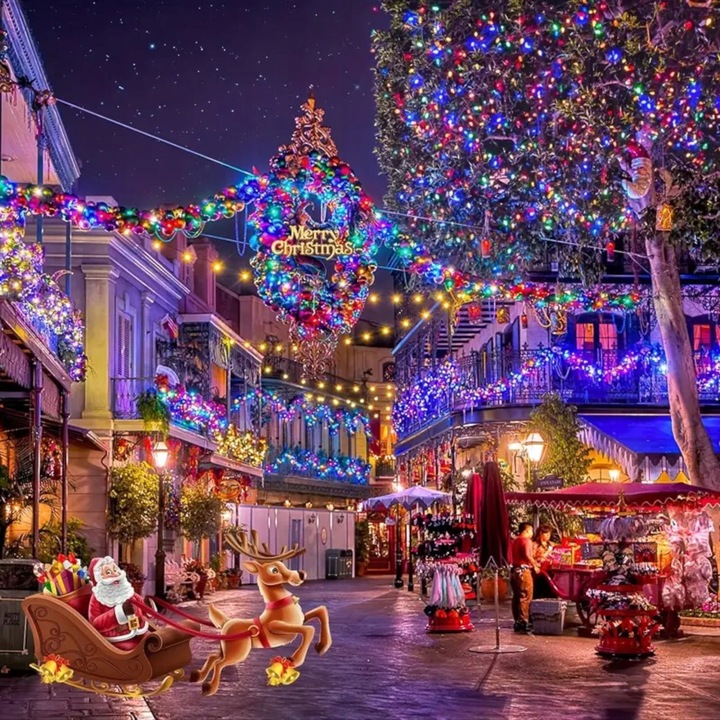 LAMPKI CHOINKOWE 500 LED ZEWNĘTRZNE WEWNĘTRZNE ŚWIĄTECZNE MULTIKOLOR MIX