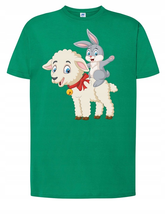 KOSZULKA DZIECIĘCA ZIELONA ŚWIĄTECZNA NA WIELKANOC ZAJĄC 9-11 Lat