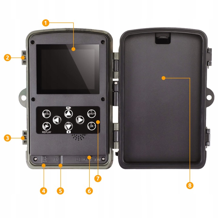 Fotopułapka IR Kamera Leśna Ogrodowa Zewnętrzna Myśliwska 50 Mpx Menu PL