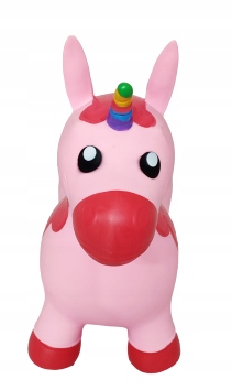 Skoczek gumowy dla dzieci JEDNOROŻEC 60 cm różowy