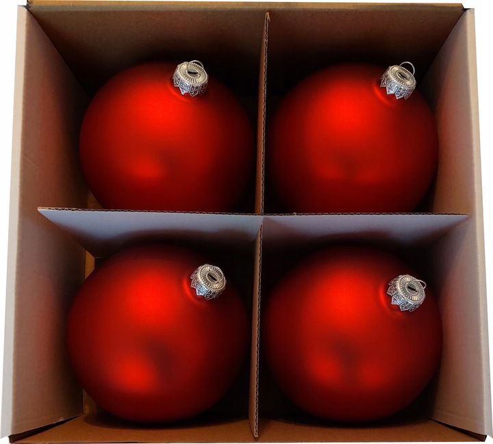 Bombki choinkowe czerwone DUŻE CZERWONY MAT szklane 12 cm super czerwień