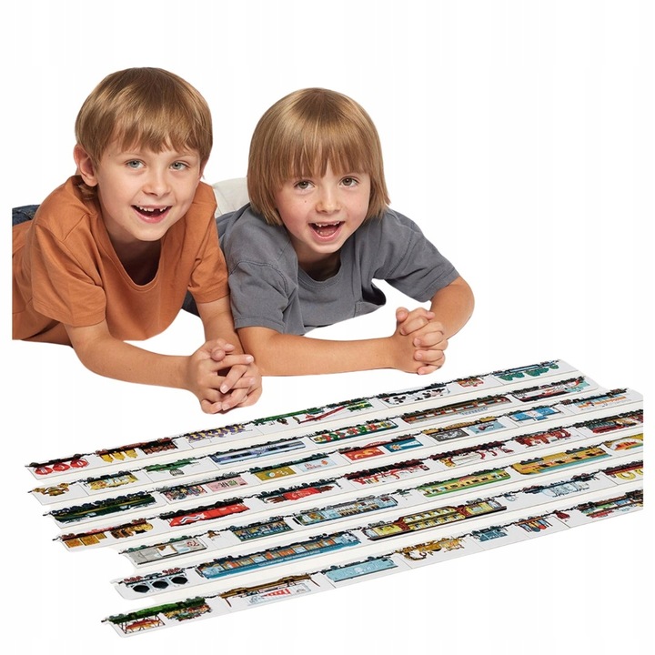 CzuCzu Puzzle POCIĄGI Dwustronne Układanka Stwórz Własny Pociąg 5+