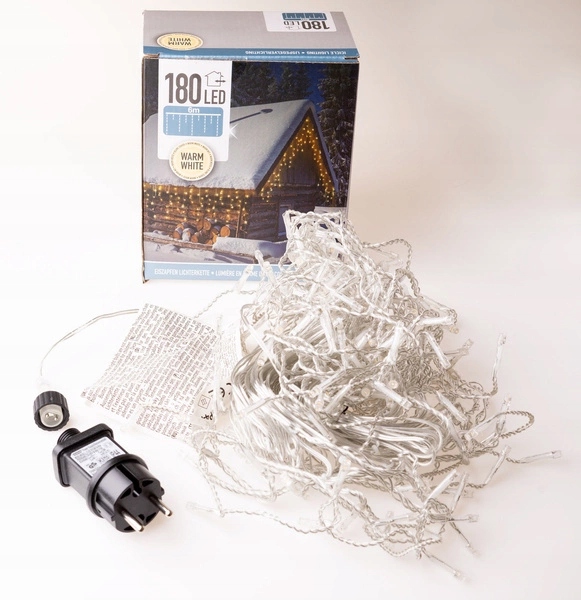 świąteczne Lampki - Oświetlenie zewnętrzne - 180 LED - biały ciepły - 6 m