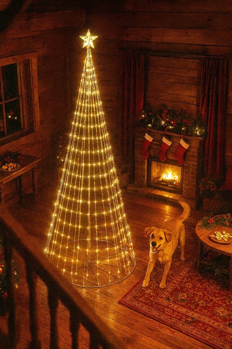 Choinka LED Na Stelażu Łańcuch Świetlny Programator 8 Trybów Świecenia