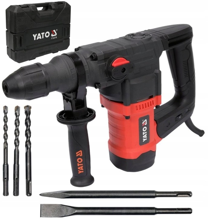 YATO MŁOT UDAROWY MŁOTOWIERTARKA SDS PLUS 1100W 4,5J 3 FUNKCJE + DŁUTA