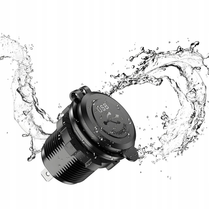 PODWÓJNA ŁADOWARKA SAMOCHODOWA GNIAZDO ZAPALNICZKI MONTAŻOWE 2x USB 5V 2.1A