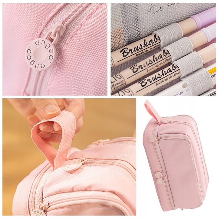 Duża pojemność Piórnik Szkolny Duży i Pojemny Komorowy Czarny 2024 NOWY