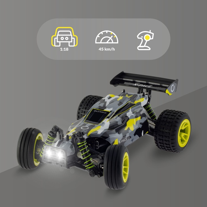 Auto Zdalnie Sterowane RC 1:18 DUŻE TERENOWE 4x4 30 min 850mAh x2 PROMOCJA