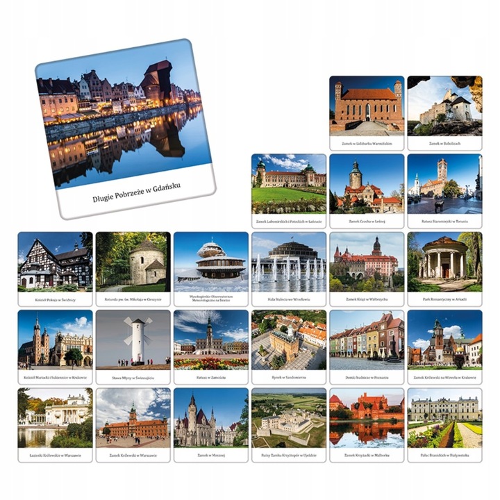 Gra Pamięciowa Memory Memo POLSKA ZABYTKI Towarzyska Adamigo 5+